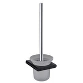 Acl Cora Toilet Brush and Holder Matte Black, Chrome and White